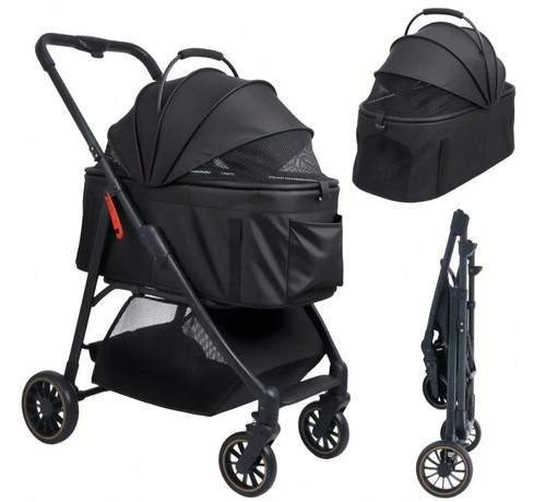 Pet stroller foldable dog cat - stroller,